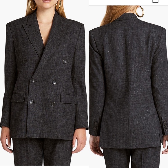 A.L.C. Jackets & Blazers - A.L.C.‎ Chadwick Metallic Stripe Double Breasted Blazer Jacket Size 6 90s NEW